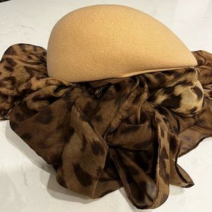 Beige Wool Cabbie Cap